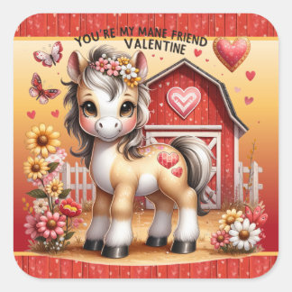 Paard Pony Valentijn Barnyard Sticker