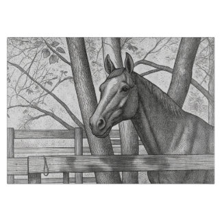 Paard Portret Glas Snijplank