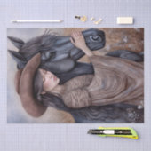 Paard Prairie Cowgirl "Beste vrienden" Tissuepapier (Craft)