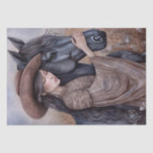 Paard Prairie Cowgirl "Beste vrienden" Tissuepapier (Voorkant)