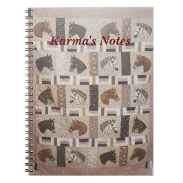 Paard Quilt met tekst Notitieboek