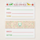Paard Racing Derby Wager Party Games Wedden Slip Visitekaartje (Voorkant /achterkant)