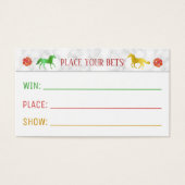 Paard Racing Derby Wager Party Games Wedden Slip Visitekaartje (Voorkant)