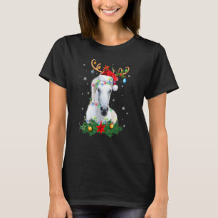 Paard Rendier Geweien Lichten Ornament Kerstmis X T-shirt