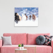 Paard rent door de sneeuw canvas afdruk (Insitu (Woonkamer))