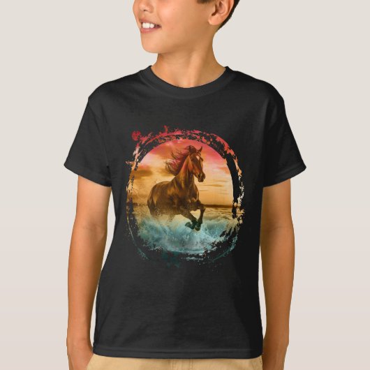 PAARD RENT LANGS KUSTLANDSCHAP T-SHIRT (Voorkant)