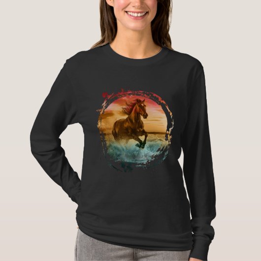 PAARD RENT LANGS KUSTLANDSCHAP T-SHIRT (Voorkant)