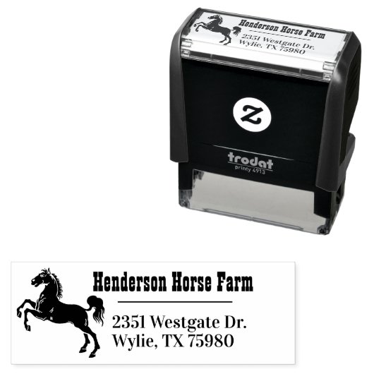 Paard retouradres Zelfinktstempel Zelfinktende Stempel (In situ)