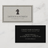  paard ridder schaakstuk advocaat, advocaat visitekaartje (Voorkant / Achterkant)