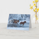 Paard rijden in de winter kaart (Gele Bloem)
