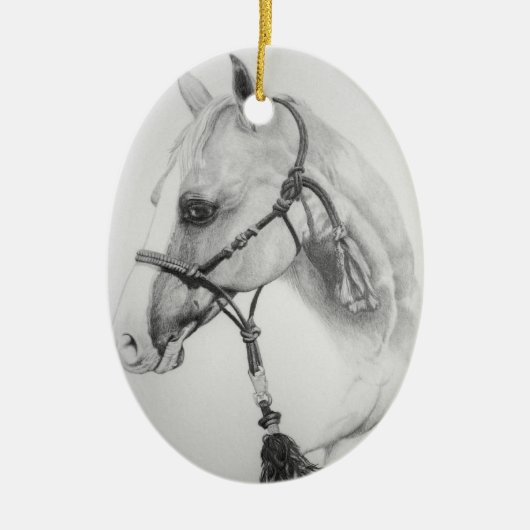 paard, rodeo keramisch ornament (Voorkant)