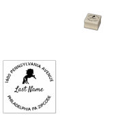 Paard rond rubberstempel (Gestempeld)