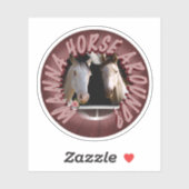 Paard rond Valentijnsdag Sticker (Vel)