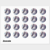 Paard Ronde Sticker (Vel)