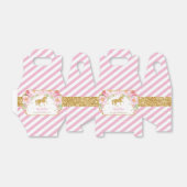 Paard Roze Bloemen Gouden Glitter Verjaardag Dank  Bedankdoosjes (Uitgevouwen)