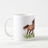 Paard Roze Bloemen Koffiemok (Links)