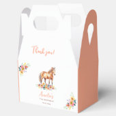 Paard Roze Bloemen Verjaardag Pony Favor Box Bedankdoosjes (Geopend)