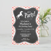 Paard; Roze & Koraal Polka stippen Kaart (Staand voorkant)