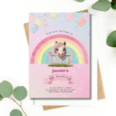 Paard Roze Regenboog Ballonnen Verjaardagsfeest Kaart