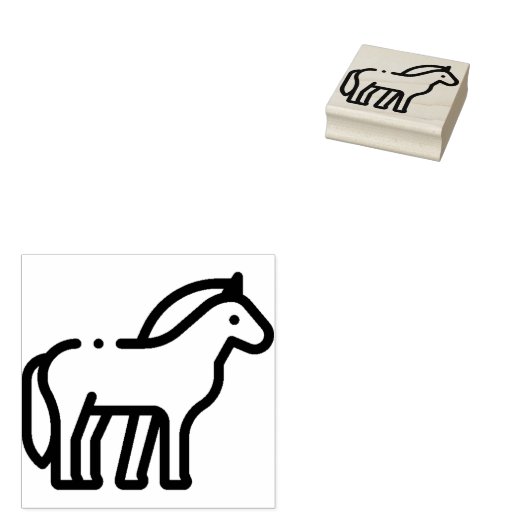 Paard Rubberstempel (Gestempeld)