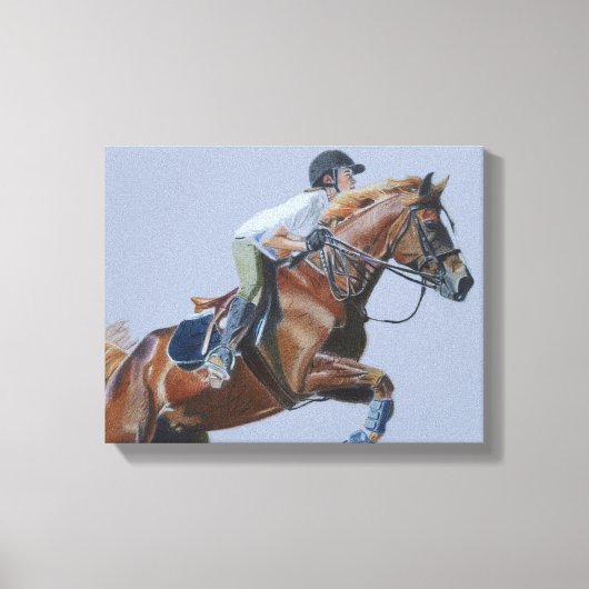 Paard & ruiter Canvas Kunst (Voorkant)