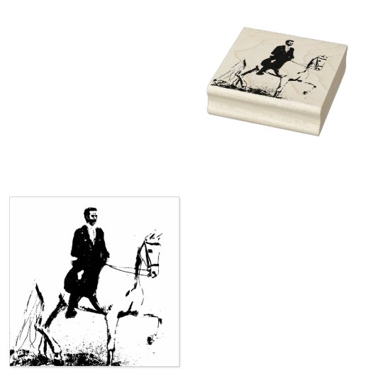 Paard & ruiter Rubber Stamp Rubberstempel (Gestempeld)