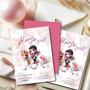 Paard & ruiter Verjaardag Uitnodigingen Paardenspo