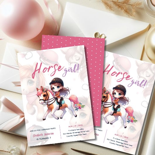Paard & ruiter Verjaardag Uitnodigingen Paardenspo
