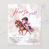 Paard & Ruiter Verjaardagsuitnodigingen Equestrië (Voorkant)