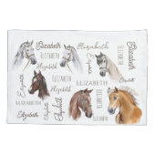 Paard ruitergiften voor meisjes gepersonaliseerde kussensloop (Achterkant)