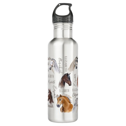 Paard ruitergiften voor meisjes gepersonaliseerde  waterfles  (Voorkant)