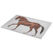 Paard Ruitersport Kunst Glas Snijplank (Hoek)