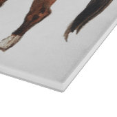 Paard Ruitersport Kunst Glas Snijplank (Hoek)