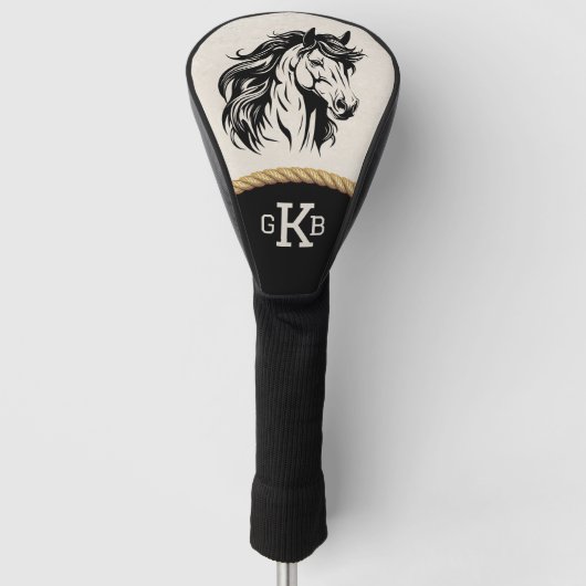 Paard Ruitersport Monogram Aangepast ontwerp Golfheadcover (Voorkant)