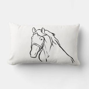 Paard Ruitersport Pony Cowboy Westers Zwart Wit Kussen