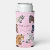 Paard ruitersport verjaardagsfeestgeschenken gunst seltzer blikjeskoeler (Seltzer Voorkant)