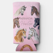 Paard ruitersport verjaardagsfeestgeschenken gunst seltzer blikjeskoeler (Achterkant)