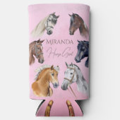 Paard ruitersport verjaardagsfeestgeschenken gunst seltzer blikjeskoeler (Voorkant)