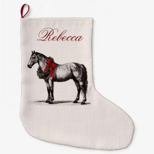 Paard Ruitersport Vintage Stijl Elegant Grote Kerstsok