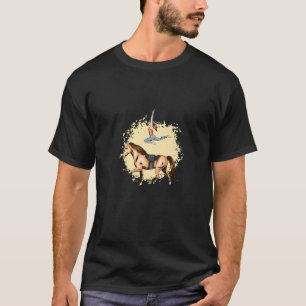 Paard Running Trick Meisje Silhouet Rijden Paard T-shirt