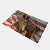 Paard Rustieke Schuur Amerikaanse Vlag Deurmat (Schuin)