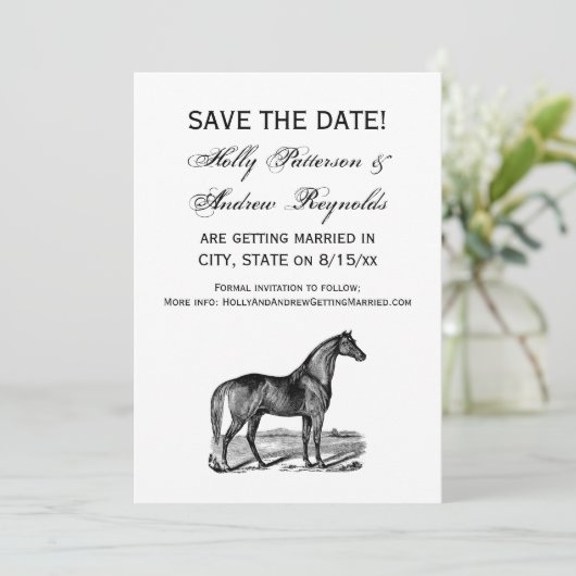 paard save the date (Staand voorkant)