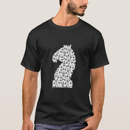 Paard schaakstuk schaker t-shirt (Voorkant)
