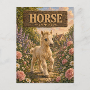 Paard Schattig Baby Verhalenboek Nursery Dier Briefkaart