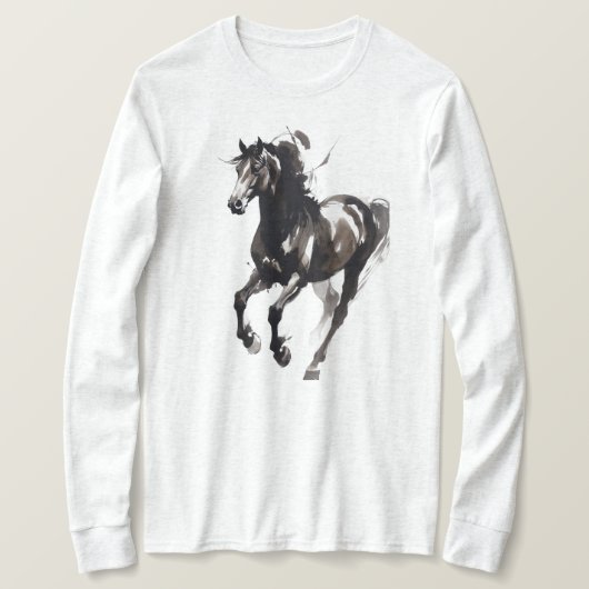 Paard Schilderen Lange Mouwen Top (Design voorkant)