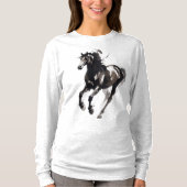 Paard Schilderen Lange Mouwen Top (Voorkant)