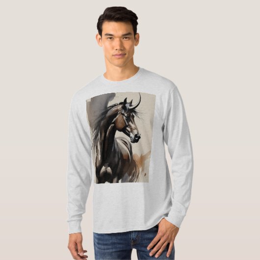 Paard Schilderen Lange Mouwen Top (Voorkant volledig)