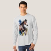 Paard Schilderen Lange Mouwen Top (Voorkant volledig)