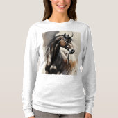 Paard Schilderen Lange Mouwen Top (Voorkant)