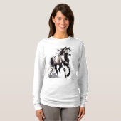 Paard Schilderen Lange Mouwen Top (Voorkant volledig)